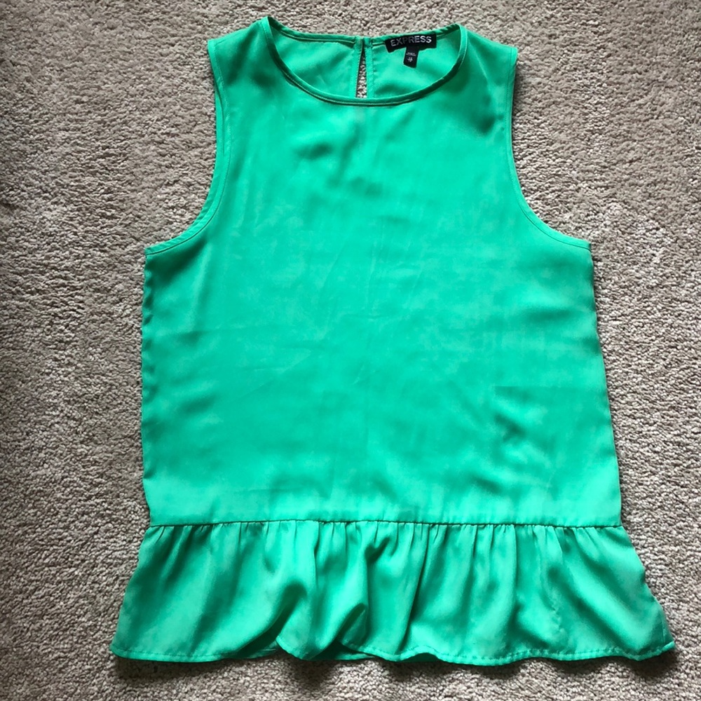 Express Kelly Green Peplum Tank